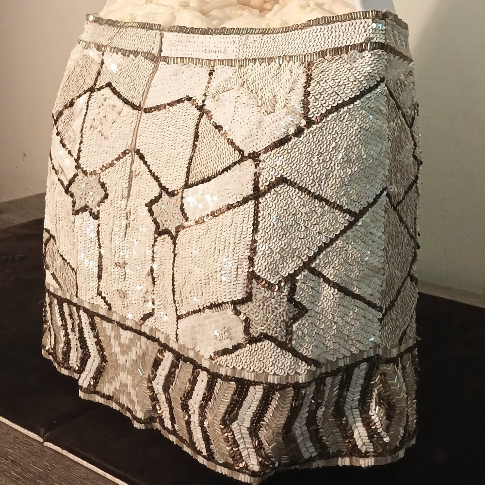 AllSaintsCoLTD Spitalfields Hand Embellished Mini Skirts Sequins Size 2